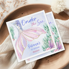 Purple Mermaid 1st Birthday Oneder the Sea Servet