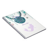 Purple Mermaid Beach Bling Glam Sparkle Custom Notitieboek (Rechterzijde)