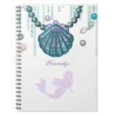 Purple Mermaid Beach Bling Glam Sparkle Custom Notitieboek (Voorkant)