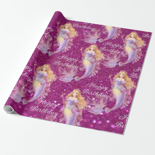 Purple mermaid  cadeaupapier (Uitgerold)