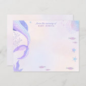 Purple Mermaid Nursery Note Card Kaart (Voorkant / Achterkant)