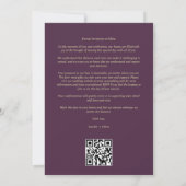 Purple Minimal Initials Wedding Fancy 4 Photos Save The Date (Achterkant)