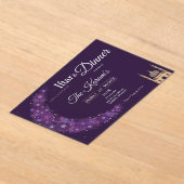 Purple Minimal Mosque Ramadan Iftar Party  Acryl Uitnodigingen (Laagn)