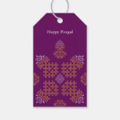 Purple Minimal Tamil Kolam Pongal Cadeaulabel (Voorkant)