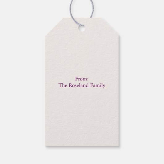 Purple Minimal Tamil Kolam Pongal Cadeaulabel (Achterkant)