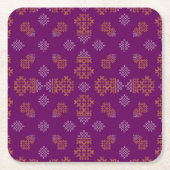 Purple Minimal Tamil Kolam Pongal Design Kartonnen Onderzetters (Voorkant)