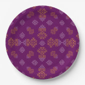 Purple Minimal Tamil Kolam Pongal Design Papieren Bordje (Voorkant)
