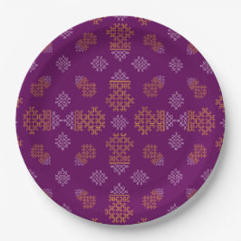 Purple Minimal Tamil Kolam Pongal Design Papieren Bordje
