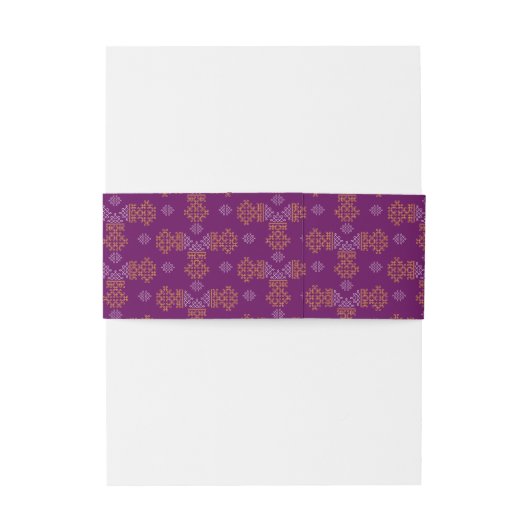 Purple Minimal Tamil Kolam Pongal Design Uitnodigingen Wikkel (Achterkant Voorbeeld)