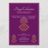 Purple Minimal Tamil Kolam Pongal Kaart (Voorkant)