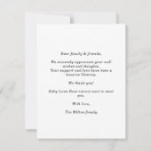 Purple Minimalist Photo Baby Announcement Card (Achterkant)