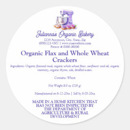 Purple Mixer Bread Bakery Food Product Label