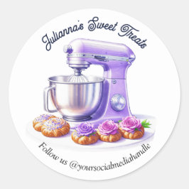 Purple Mixer Bread Bakery Pastry Chef Ronde Sticker