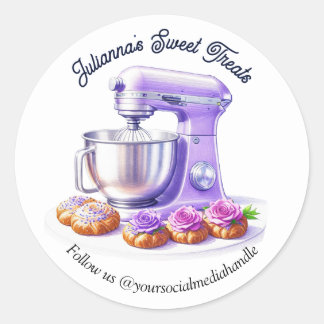 Purple Mixer Bread Bakery Pastry Chef Ronde Sticker