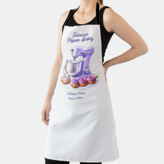 Purple Mixer Bread Bakery Pastry Chef Schort