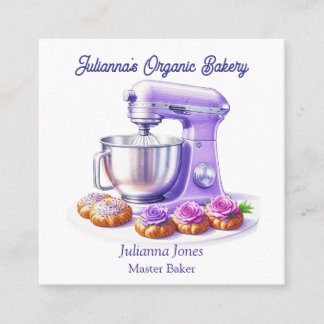 Purple Mixer Bread Bakery Pastry Chef Vierkante Visitekaartje