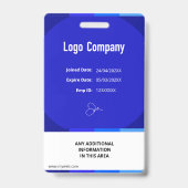 Purple Modern ID Identification Card Photo Badge (Achterkant)