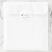 Purple Modern Script Wedding Thank You Ronde Sticker (Tas)