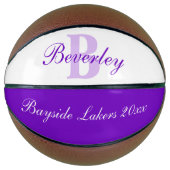 Purple monogram name, initial and team basketball basketbal (Voorkant)