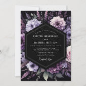 Purple Moody Nocturne Wedding Kaart (Voorkant)