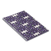 Purple Moon Phase Floral Pattern Spiral Notebook Notitieboek (Rechterzijde)