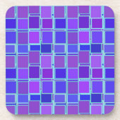 Purple Mosaic Squares Tile Pattern Bier Onderzetter (Voorkant)