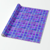 Purple Mosaic Squares Tile Pattern Cadeaupapier (Uitgerold)