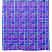 Purple Mosaic Squares Tile Pattern Douchegordijn (Voorkant)