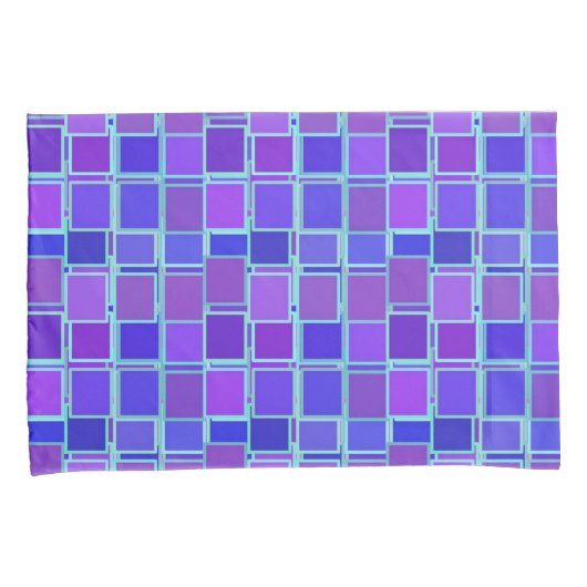 Purple Mosaic Squares Tile Pattern Kussensloop (Voorkant-Rechts)