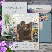 Purple Mountain Wildflowers Wedding Invitation Kaart