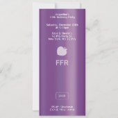 Purple MP3 Music Player Birthday Kaart (Achterkant)