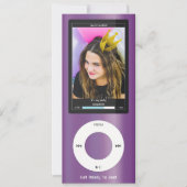 Purple MP3 Music Player II Birthday Kaart (Voorkant)