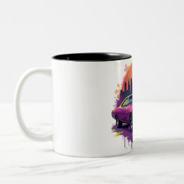 Purple Muscle Car Mug Tweekleurige Koffiemok