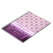 Purple Mushroom Dream and Glitter Drips Monogram Notitieboek (Linkerzijde)