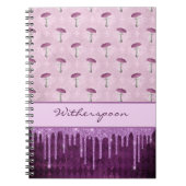 Purple Mushroom Dream and Glitter Drips Monogram Notitieboek (Voorkant)