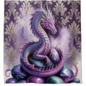Purple Mystic Dragon Gothic Douchegordijn (Voorkant)