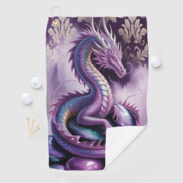 Purple Mystic Dragon Gothic Golfhanddoek