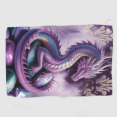Purple Mystic Dragon Gothic Golfhanddoek (Horizontaal)
