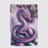 Purple Mystic Dragon Gothic Golfhanddoek (Voorkant)