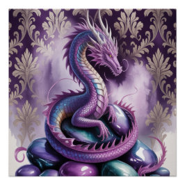 Purple Mystic Dragon Gothic Perfect Poster