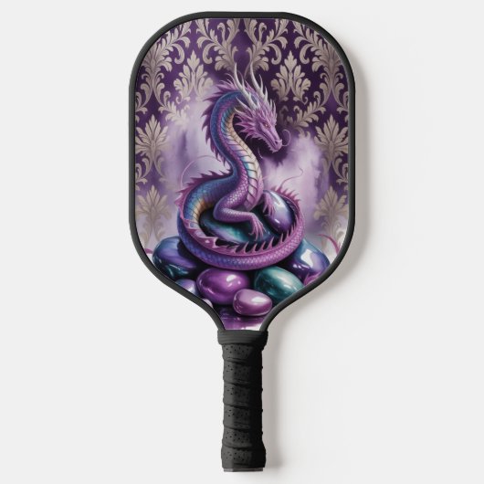 Purple Mystic Dragon Gothic Pickleball Paddle (Voorkant)