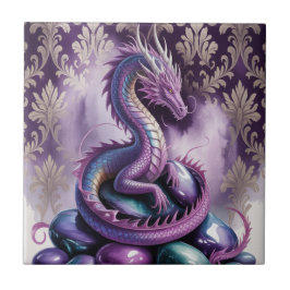 Purple Mystic Dragon Gothic Tegeltje