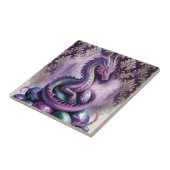 Purple Mystic Dragon Gothic Tegeltje (Zijkant)