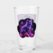Purple Neon Siamese Cat With Blue Eyes & Starburst Glas (Achterkant)