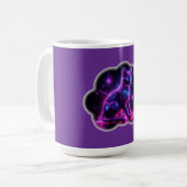 Purple Neon Siamese Cat With Blue Eyes & Starburst Koffiemok (Voorkant links)