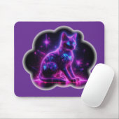 Purple Neon Siamese Cat With Blue Eyes & Starburst Muismat (Met muis)