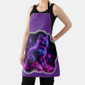 Purple Neon Siamese Cat With Blue Eyes & Starburst Schort (Insitu)