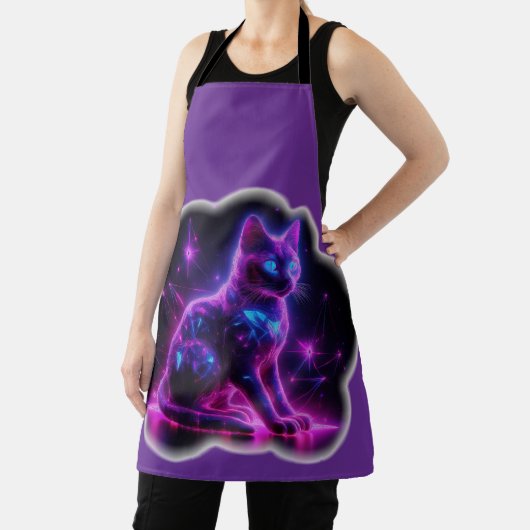 Purple Neon Siamese Cat With Blue Eyes & Starburst Schort (Insitu)