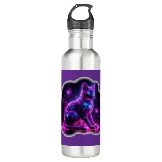 Purple Neon Siamese Cat With Blue Eyes & Starburst Waterfles (Voorkant)