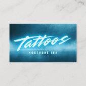 Purple Neon & Smoke Tattoo Artist QR Code Visitekaartje (Voorkant)